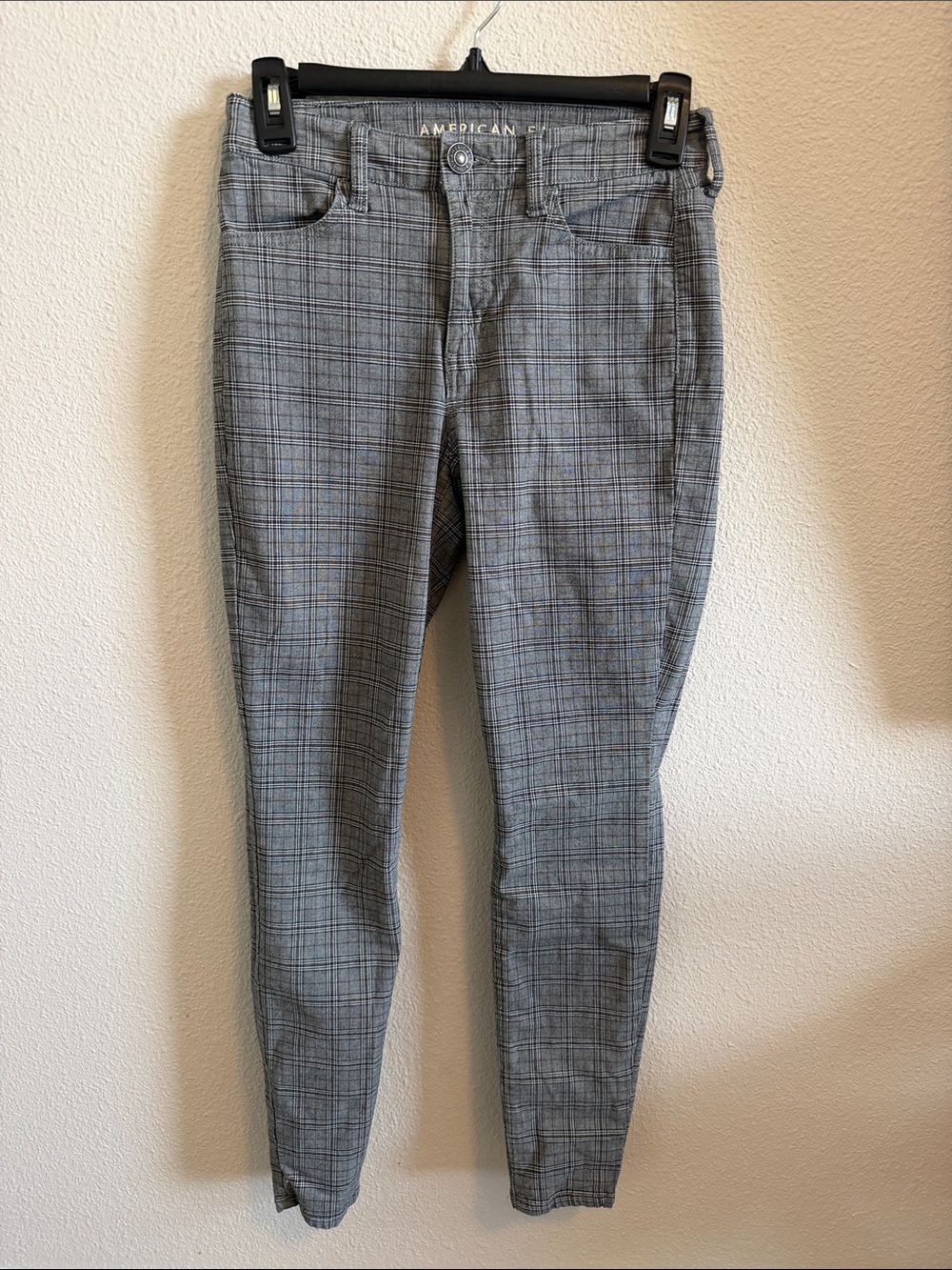 American Eagle Outfitters Gray Plaid Skinny Pants
